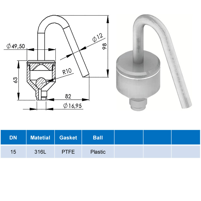 Hygienic Safety Valves ; Air Relief Valve ; NONE STANDARD ; SS316/316L/EPDM ; Sodime