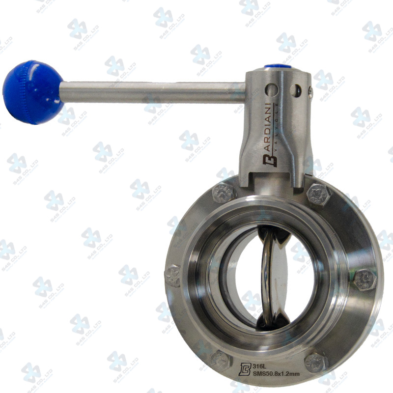 Manual Hygienic BV ; VVF ; Pull handle 10-65 3/4pos ; SS316L/EPDM ; DIN11864-1 ; DN20 (OD26.9x1.6mm) ; MM ; Bardiani