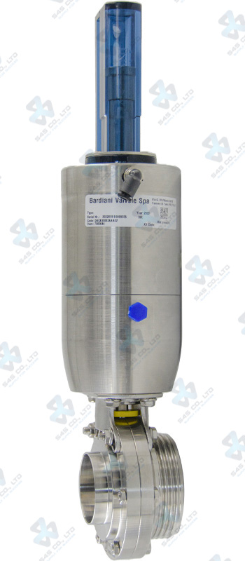 Van bướm vi sinh Đóng mở khí nén ; ZVF ; Mach83 lò xo tự hồi NC/NO ; Inox 316L/EPDM ; DIN11864-1 ; DN10 (OD17.2x1.6mm) ; Nối hàn-rắc co ; Bardiani
Bao gồm Gá gắn cảm biến