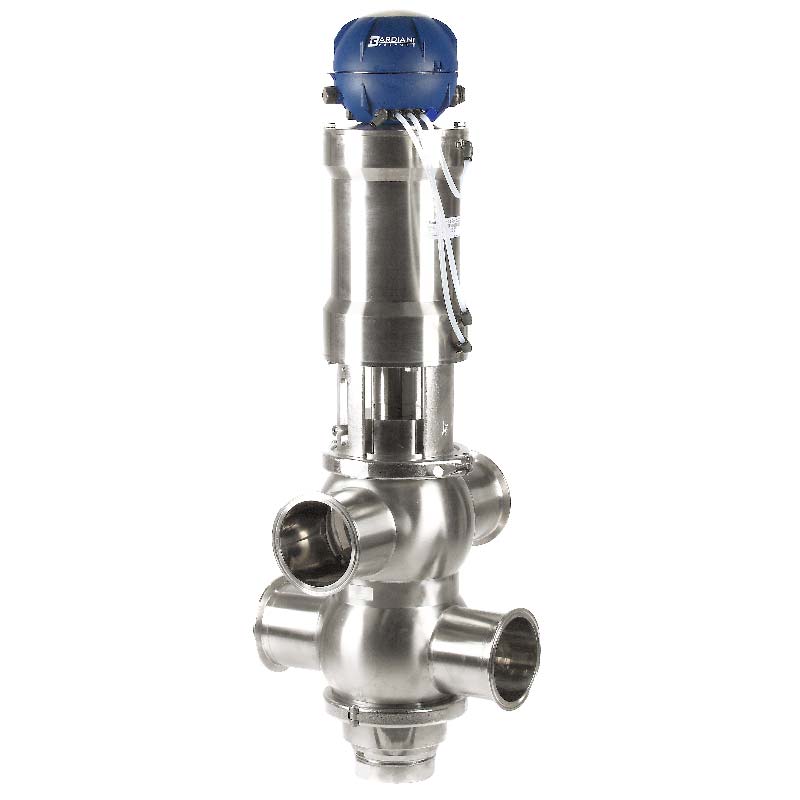 Mixproof valve PMO certified ; B915PMO ; TT 4-90o Fixed BODY ; SS316L/EPDM ; ASME BPE ; 4Inch (OD101.6mm) ; Ferrule ends ; Bardiani
Incl. Giotto 3EV 2PNP AS-i Led Board