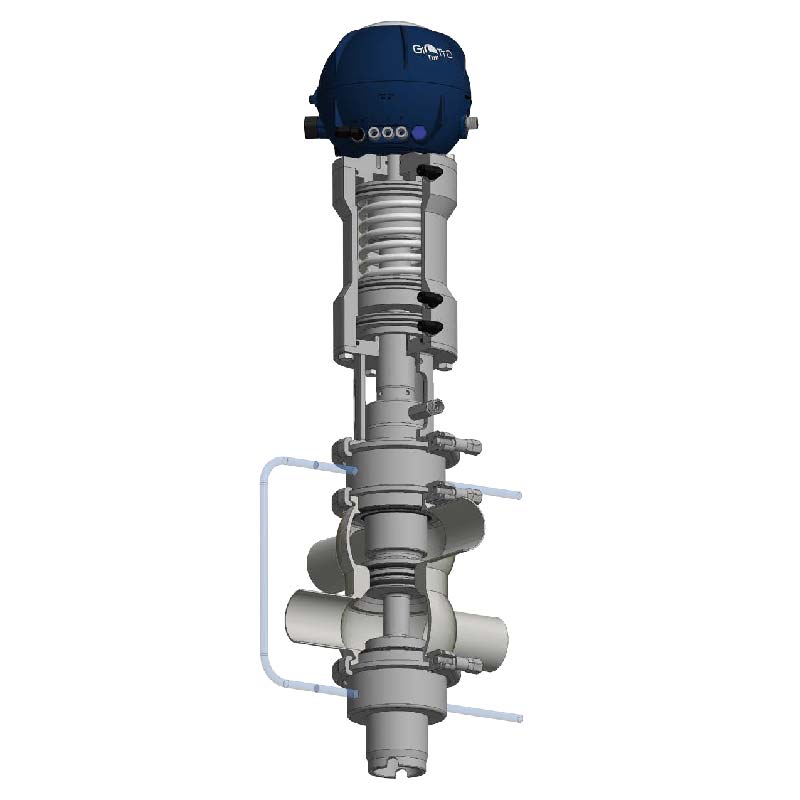 Mixproof valve ; B925V ; TT 4-90o Fixed BODY ; SS316L/EPDM ; DIN11851-2 ; DN150 (OD154mm) ; WW ; Bardiani
Incl. Giotto 3EV 2PNP AS-i Led Board