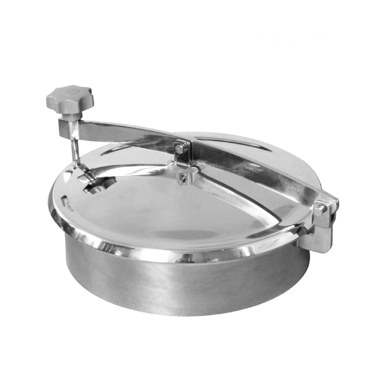 Hygienic manhole ; Round ; none pressure ; SS316L/Silicone ; DN200 Neck 100mm ; China