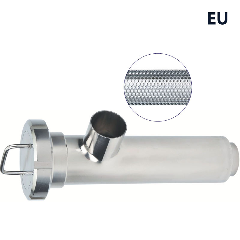 Lọc vi sinh ; Thân góc 90o ; Inox 304L ; SMS ; Lỗ lọc 100micron ; 4INCH ; Nối hàn ; châu Âu