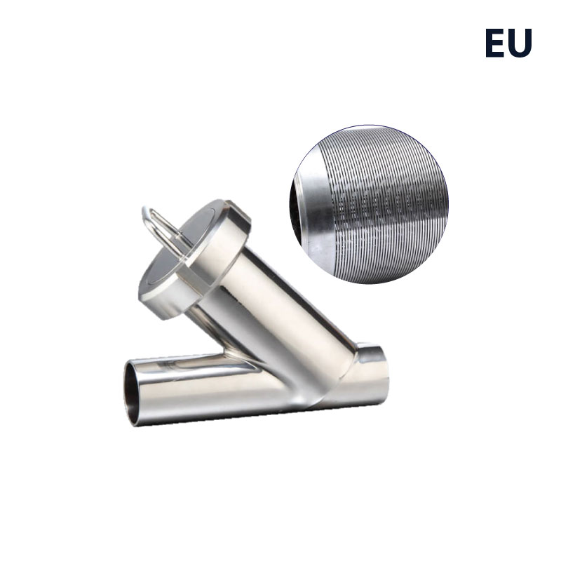 Lọc vi sinh ; Thân Y 45o ; Inox 316L ; DIN11851-2 ; Lỗ lọc 50micron ; DN65 ; Nối hàn ; châu Âu