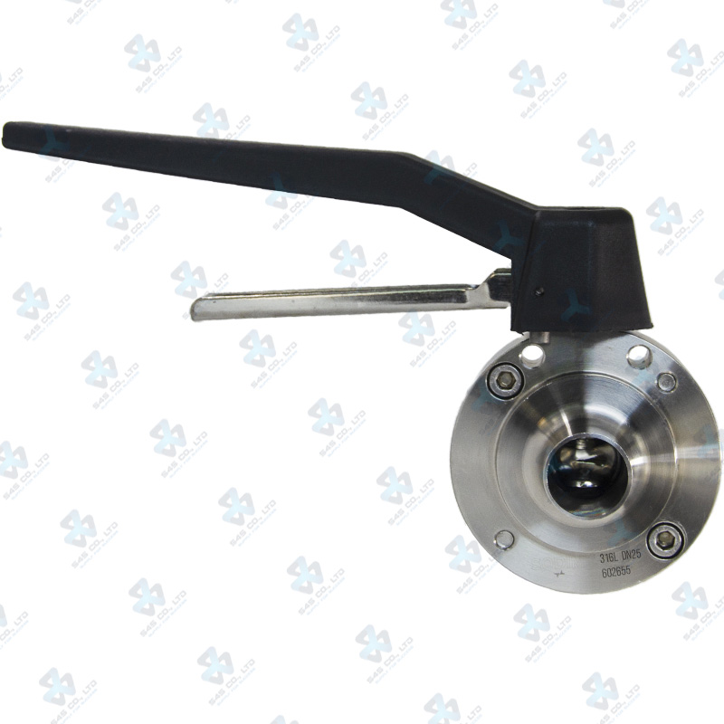 Manual Hygienic BV ; K10 Handle 2pos ; SS316L/VITON ; SMS ; 1Inch (OD25mm) ; WW ; Sodime