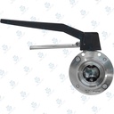 Van bướm vi sinh Đóng mở tay ; Tay K10 2 vị trí ; Inox 304/VITON ; DIN11851-1 ; DN32 (OD34mm) ; Nối hàn-rắc co ; Sodime