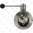 Van bướm vi sinh Đóng mở tay ; Tay K5 2 vị trí ; Inox 304/VITON ; SMS ; 3Inch (OD76.1mm) ; Nối hàn ; Sodime