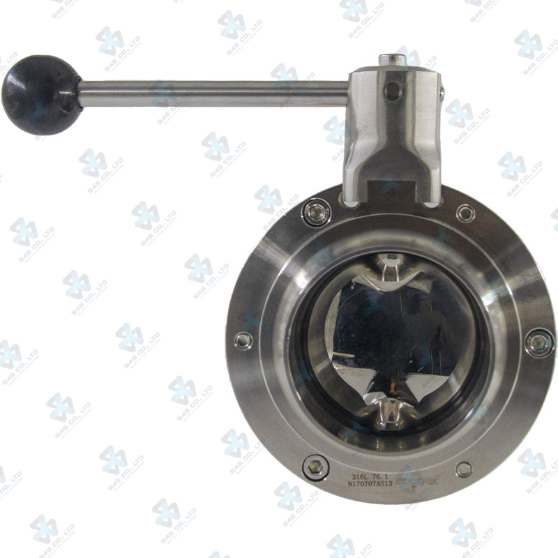 Manual Hygienic BV ; K5 Handle 2pos ; SS316L/VITON ; SMS ; 3Inch (OD76.1mm) ; WW ; Sodime