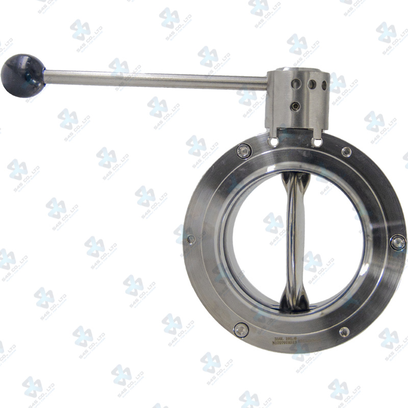 Manual Hygienic BV ; K54 Handle 2pos ; SS316L/VITON ; SMS ; 4Inch (OD101.6mm) ; WW ; Sodime