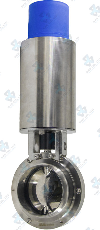 Van bướm vi sinh Đóng mở khí nén ; K104 lò xo tự hồi thường đóng/ thường mở ; Inox 316L/VITON ; SMS ; 4Inch (OD101.6mm) ; Nối hàn ; Sodime