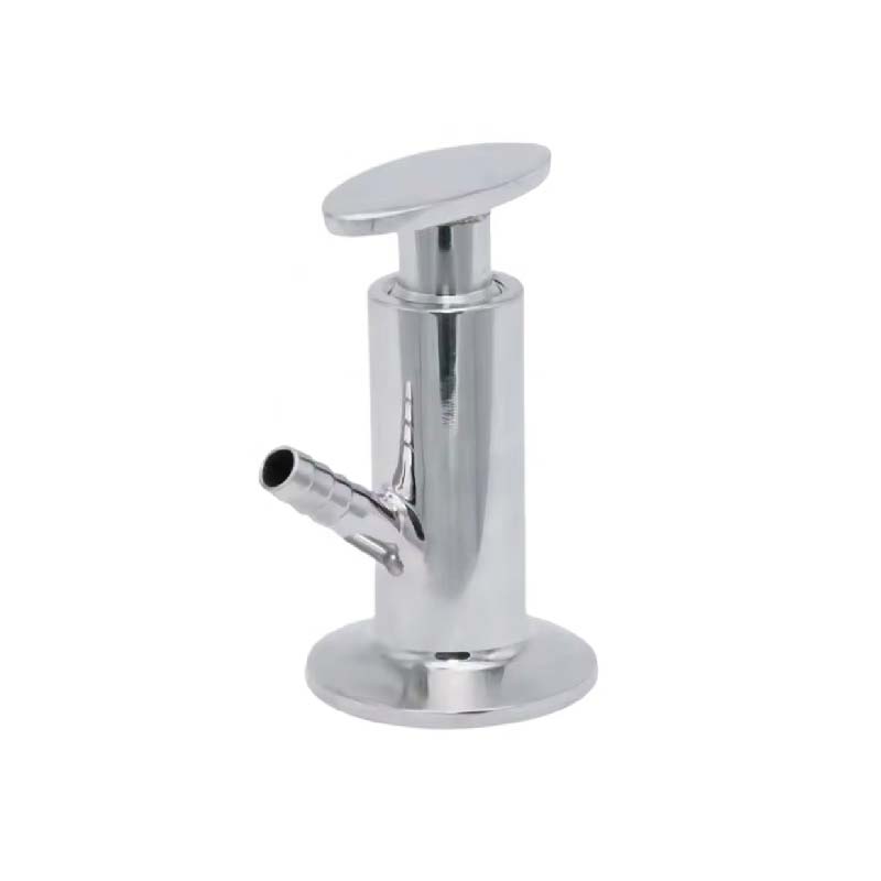Hygienic Sample Valve ; 2 ports ; SMS ; SS316L/EPDM ; ID6 ; Ferrule - hose nozzle 45o ; China
