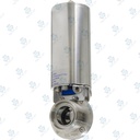 Van bướm vi sinh Đóng mở khí nén ; K3 lò xo tự hồi thường đóng/ thường mở ; Inox 304/VITON ; DIN11851-1 ; DN40 (OD40mm) ; Nối hàn-rắc co ; Sodime