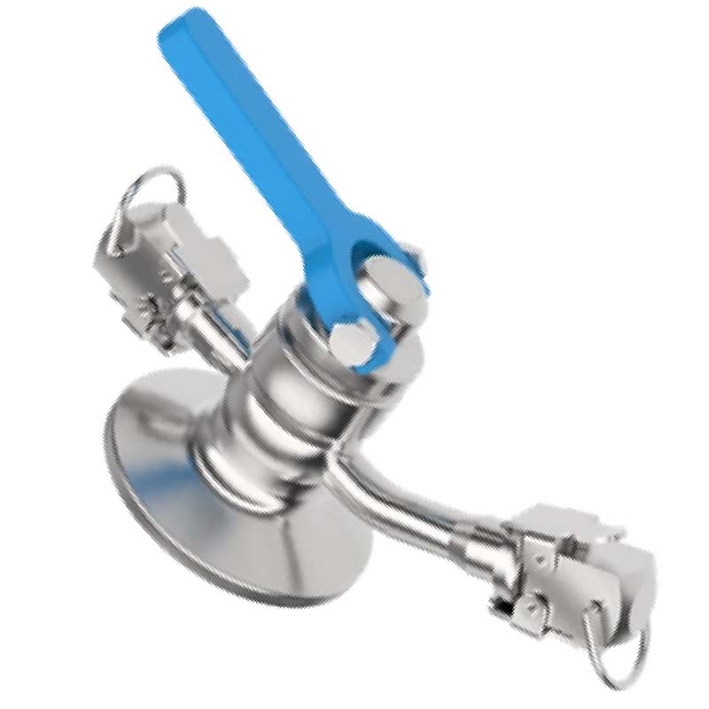 Hygienic Sample Valve ; PEML ; SS316L/Silicone ; c/w CIP port ; With lever ; ID6 ; Tri-clamp 25/38 ; Servinox