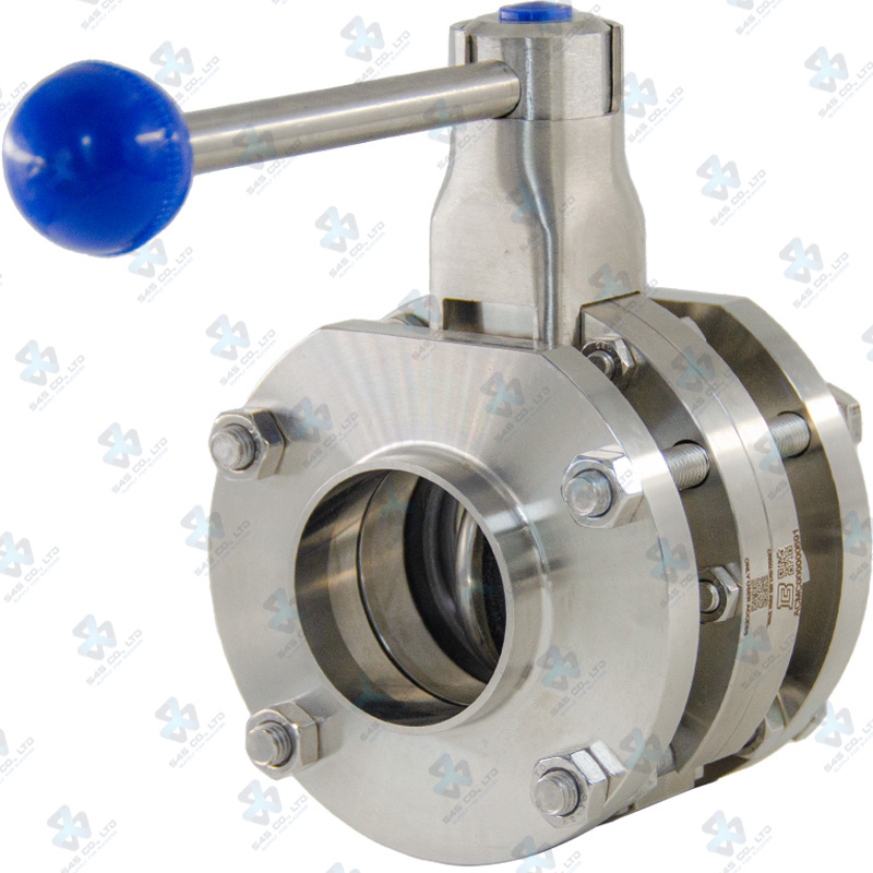 Manual Hygienic BV ; VVF ; WAF4 ; Pull handle 10-65 3/4pos ; SS316L/FKM/VITON ; SMS ; 2Inch (OD51mm) ; WW ; Bardiani