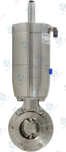 [7011906] Van bướm vi sinh Đóng mở khí nén ; ZVF ; Mach83 lò xo tự hồi NC/NO ; Inox 316L/EPDM ; SMS ; 1Inch (OD25mm) ; Nối hàn ; Bardiani