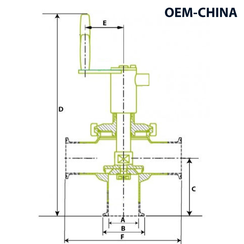 Van chuyển dòng Đóng mở bằng tay ; DIN11851-2 ; Thân 2T nối cùm ; SS304/304L/EPDM ; Trung Quốc