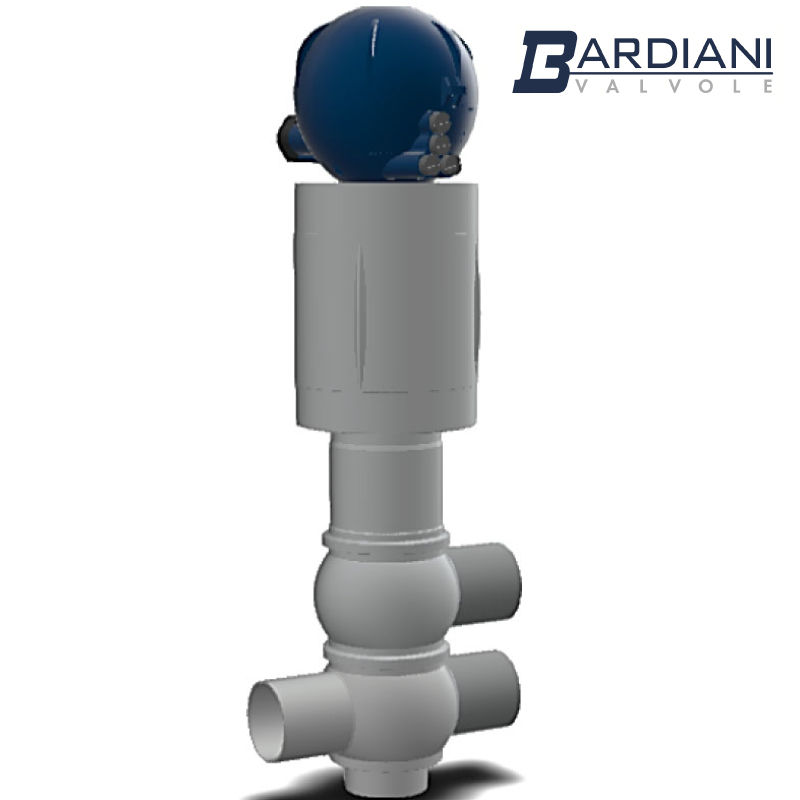 Pneumatic Single Seat Valve With Membrane ; SMS ; WELD 4TL BODY ; SS316/316L/EPDM ; Bardiani