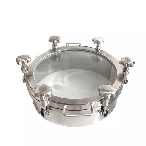 [7007254] Hygienic manhole ; Round glass ; P 0-3bar ; SS316L/Borosilicate/EPDM ; DN300 Neck 100mm ; China