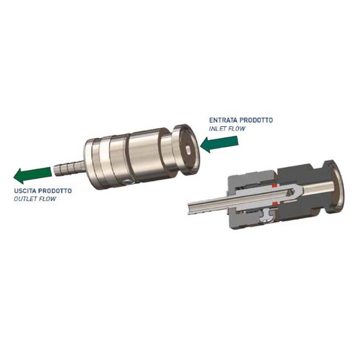 [7017685] Hygienic Sample Valve ; 3 ports ; SMS ; SS316L/PTFE ; ID 13 ; Ferrule - hose nozzle ; Rizzato