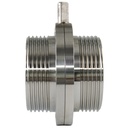 Thân van bướm vi sinh ; Inox 304/SILICONE ; SMS ; 4Inch (OD101.6mm) ; Nối rắc co ; Sodime