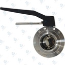 Van bướm vi sinh Đóng mở tay ; Tay K10 2 vị trí ; Inox 304/VITON ; DIN11851-1 ; DN50 (OD52mm) ; Nối hàn ; Sodime