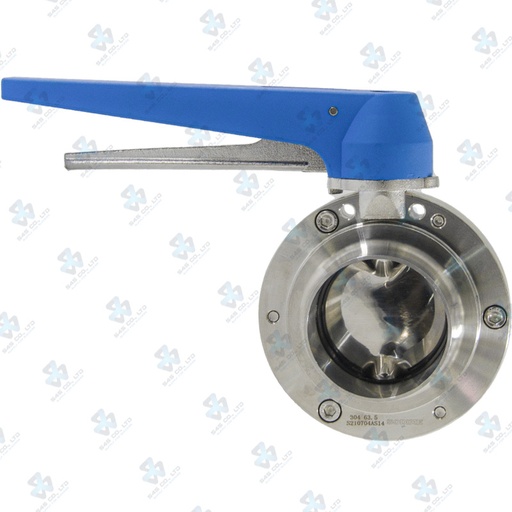 [7020472] Van bướm vi sinh Đóng mở tay ; Tay K20 13 vị trí ; Inox 304/VITON ; SMS ; 2.5Inch (OD63.5mm) ; Nối hàn ; Sodime