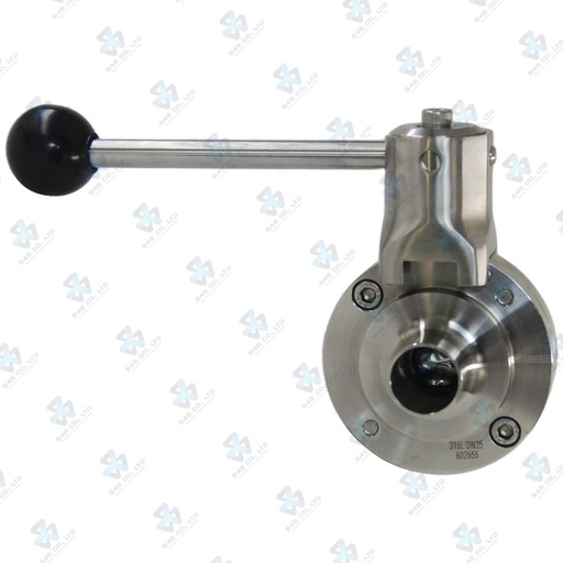 [7020871] Manual Hygienic BV ; K5 Handle 2pos ; SS316L/VITON ; SMS ; 1Inch (OD25mm) ; WW ; Sodime