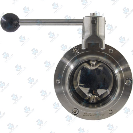 [7020875] Manual Hygienic BV ; K5 Handle 2pos ; SS316L/VITON ; SMS ; 3Inch (OD76.1mm) ; WW ; Sodime