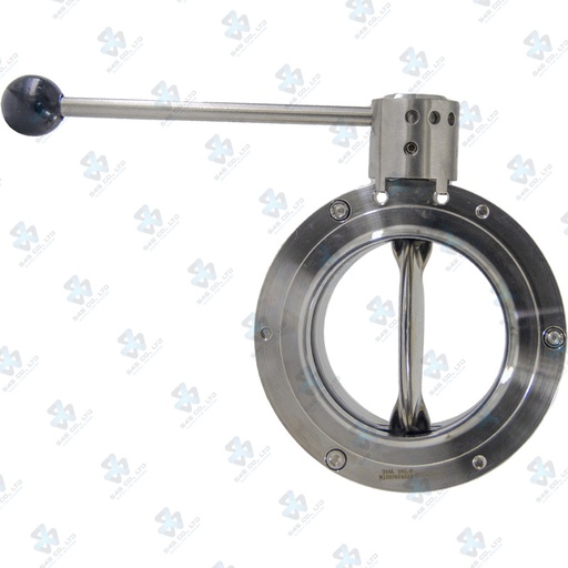 [7020876] Van bướm vi sinh Đóng mở tay ; Tay K54 2 vị trí ; Inox 316L/VITON ; SMS ; 4Inch (OD101.6mm) ; Nối hàn ; Sodime