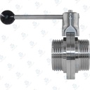 Van bướm vi sinh Đóng mở tay ; Tay K5 2 vị trí ; Inox 316L/VITON ; SMS ; 1Inch (OD25mm) ; Nối rắc co ; Sodime