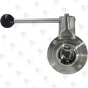 Van bướm vi sinh Đóng mở tay ; Tay K5 2 vị trí ; Inox 304/VITON ; DIN11851-1 ; DN40 (OD40mm) ; Nối hàn ; Sodime