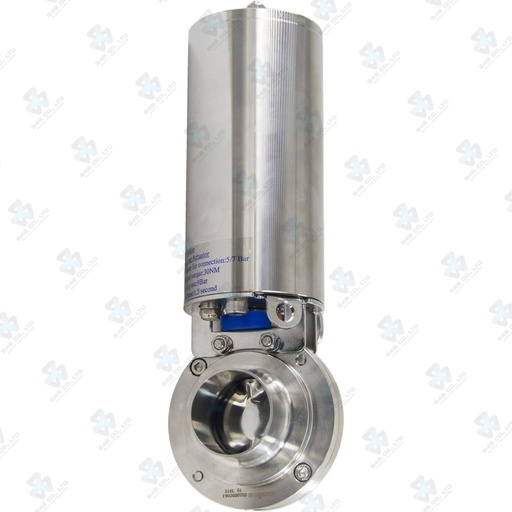 [7000303] Van bướm vi sinh Đóng mở khí nén ; K3 lò xo tự hồi thường đóng/ thường mở ; Inox 304/EPDM ; SMS ; 1Inch (OD25mm) ; Nối hàn ; Sodime