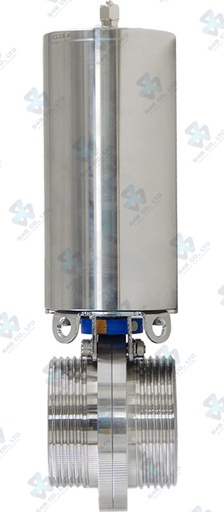 [7010842] Van bướm vi sinh Đóng mở khí nén ; K3 lò xo tự hồi thường đóng/ thường mở ; Inox 316L/EPDM ; SMS ; 2.5Inch (OD63.5mm) ; Nối rắc co ; Sodime